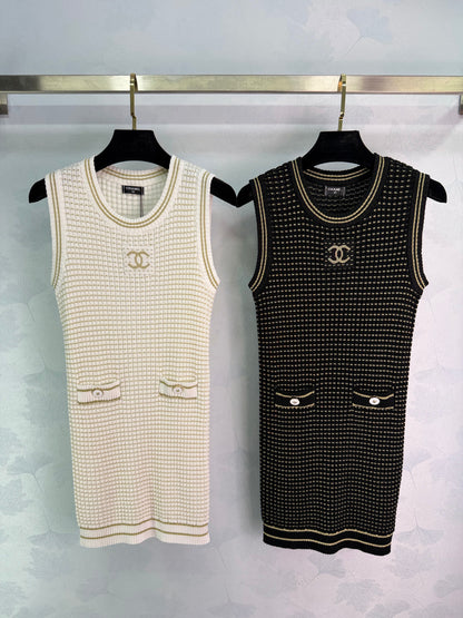 Striped Knit Vest Dress