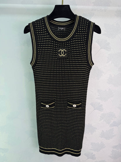 Striped Knit Vest Dress