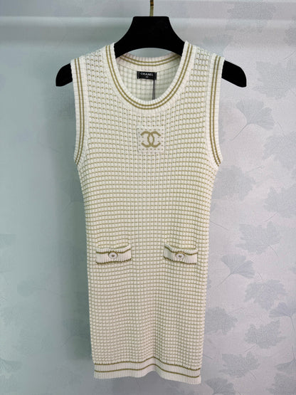 Striped Knit Vest Dress