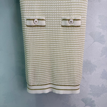 Striped Knit Short-Sleeve Dress