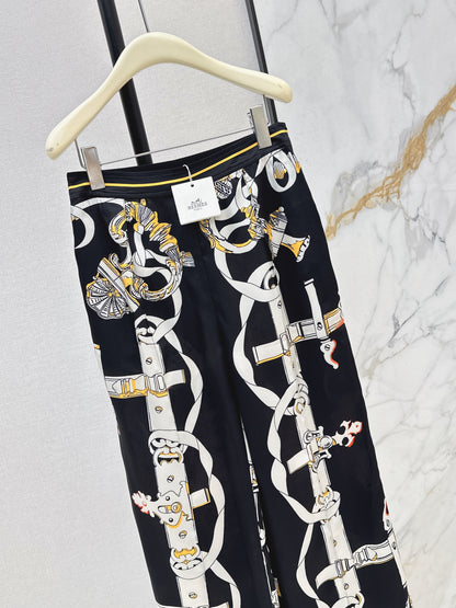 Silk Straight Leg Pants