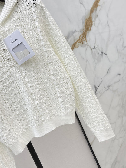 Openwork Hooded Knit Sweater