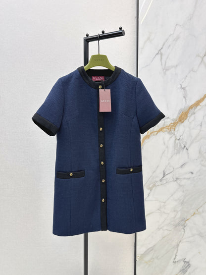 Color-blocked woven dress
