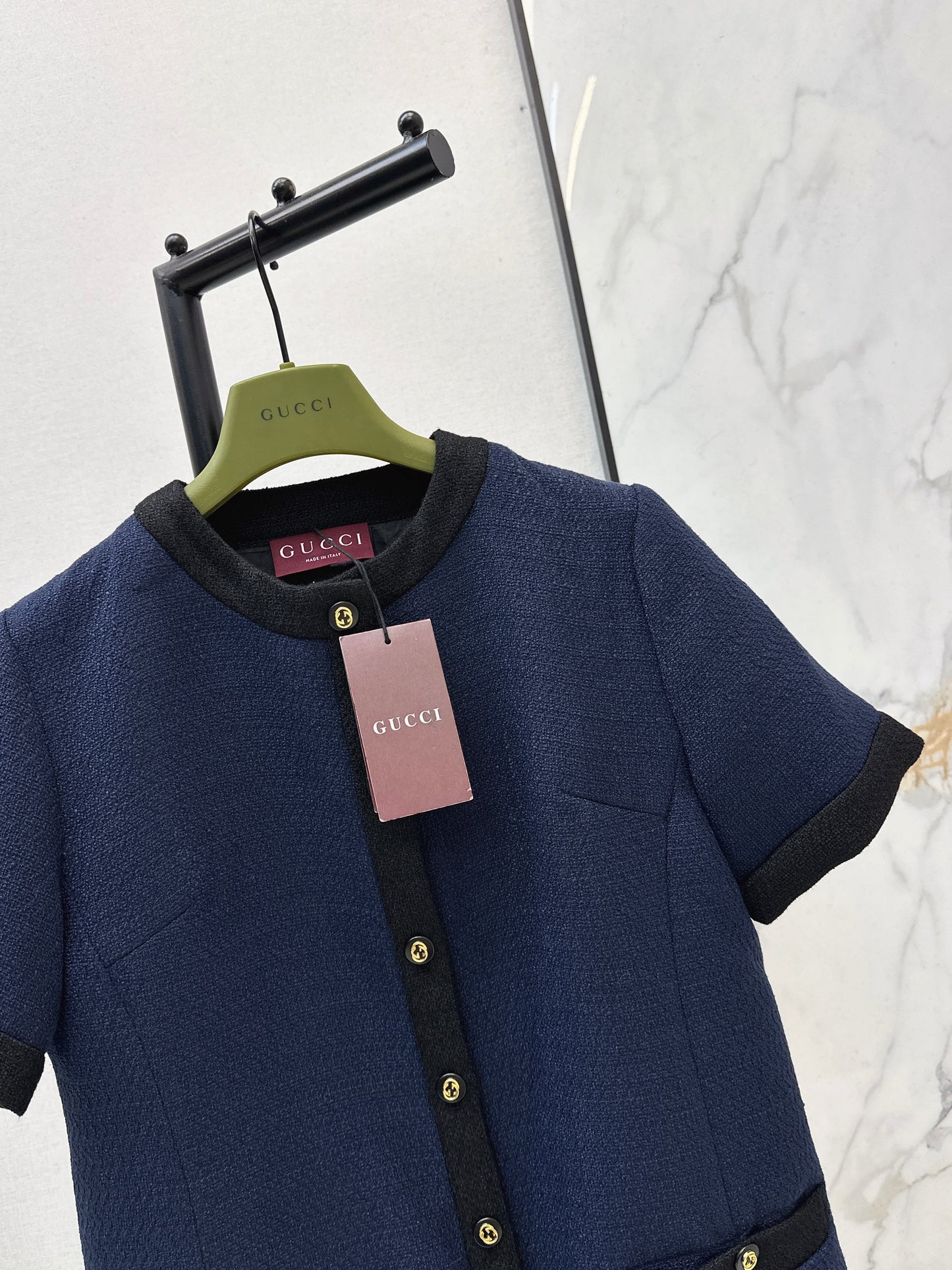 Color-blocked woven dress