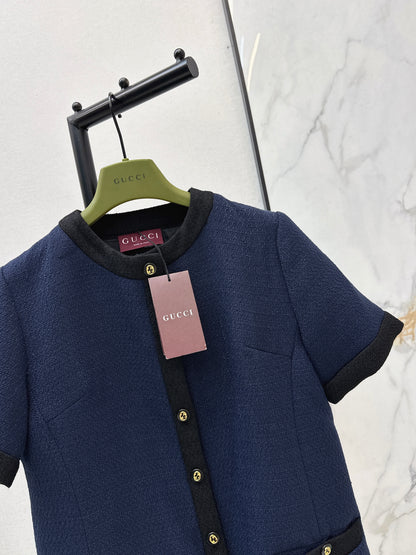 Color-blocked woven dress