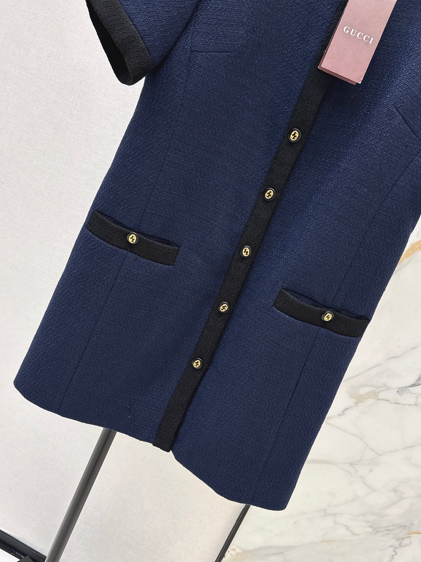 Color-blocked woven dress