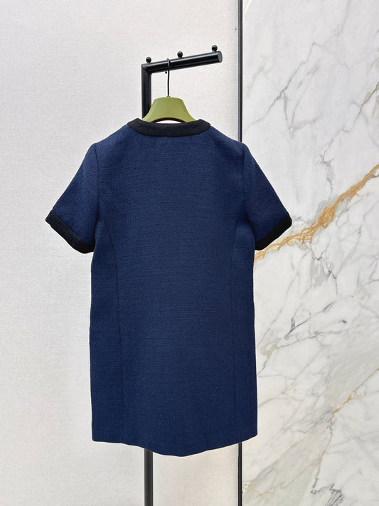 Color-blocked woven dress