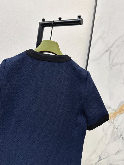 Color-blocked woven dress