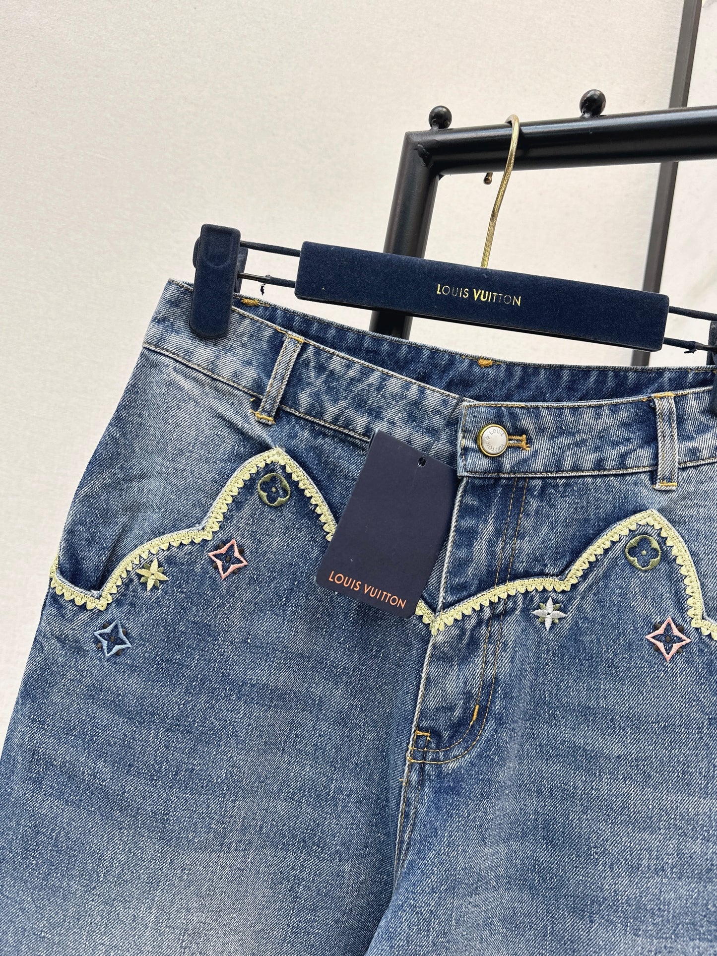 Embroidered Straight Leg Jeans