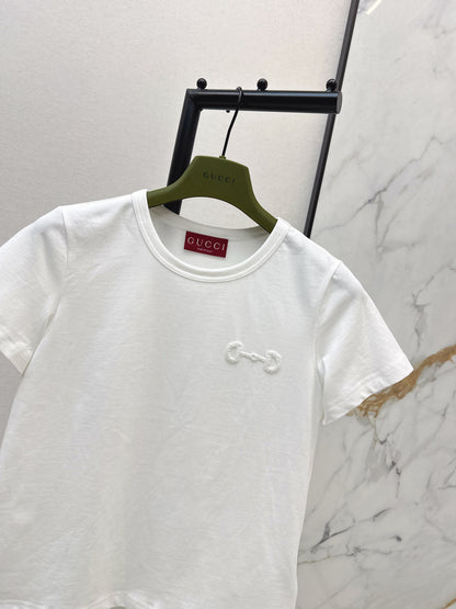 Beaded Cotton T-Shirt