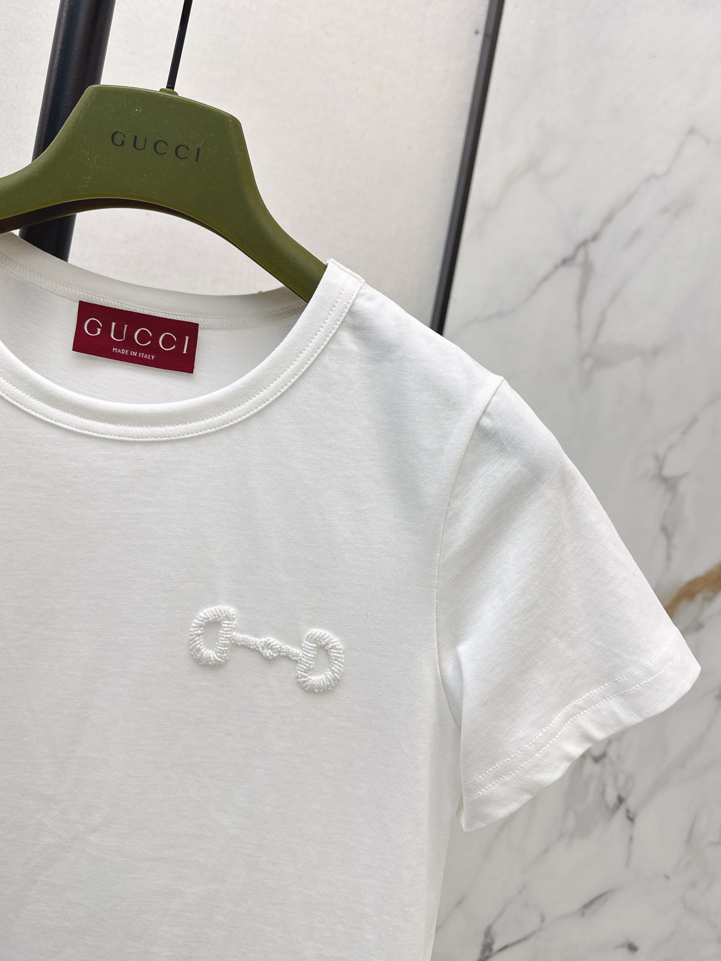 Beaded Cotton T-Shirt