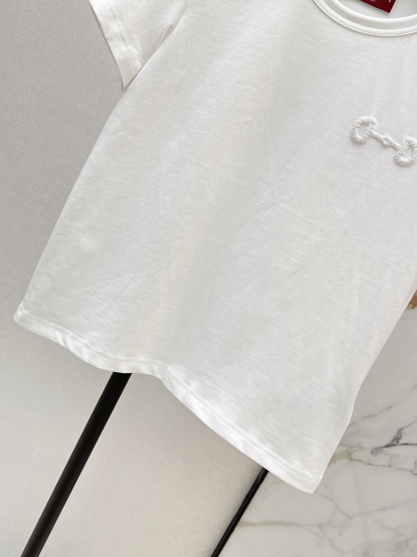 Beaded Cotton T-Shirt