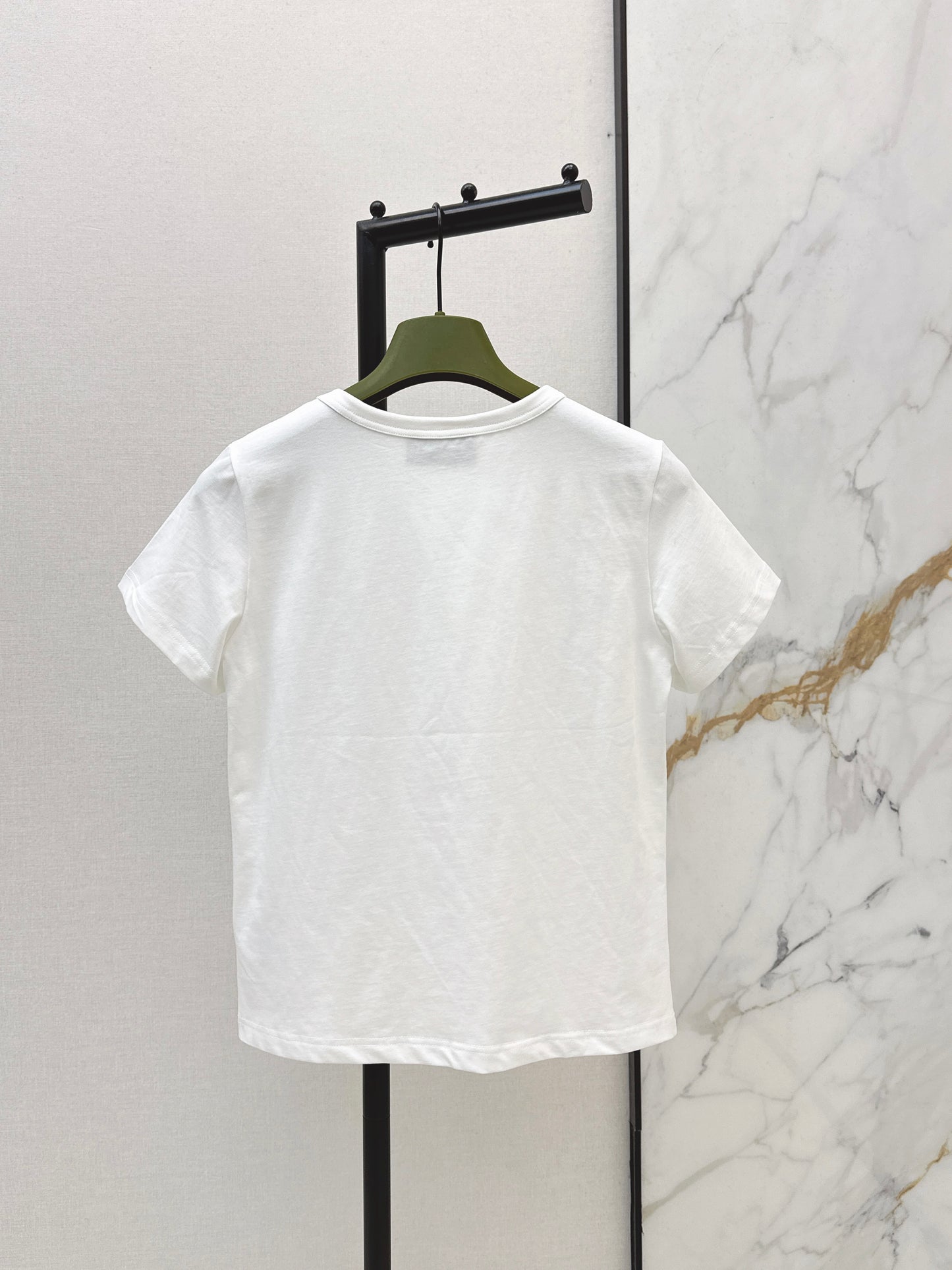 Beaded Cotton T-Shirt