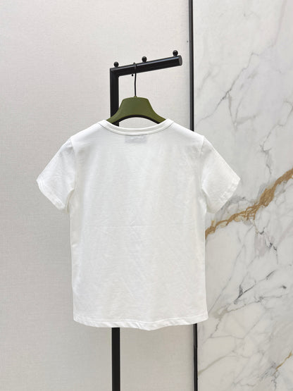 Beaded Cotton T-Shirt