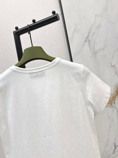 Beaded Cotton T-Shirt