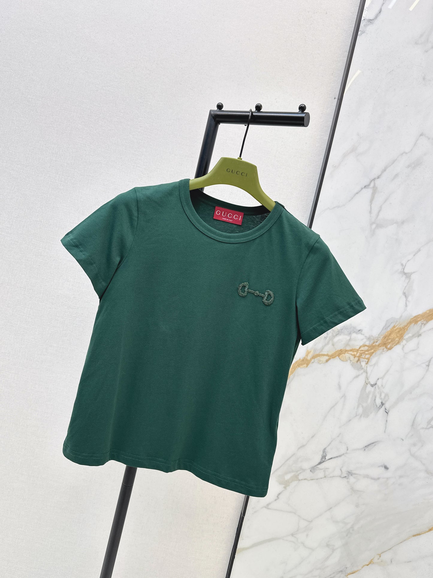 Beaded Cotton T-Shirt
