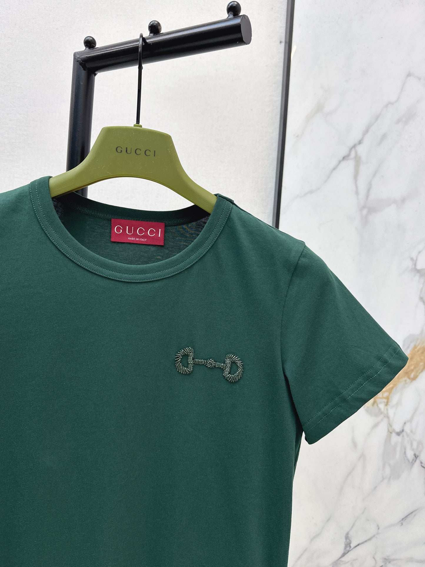 Beaded Cotton T-Shirt