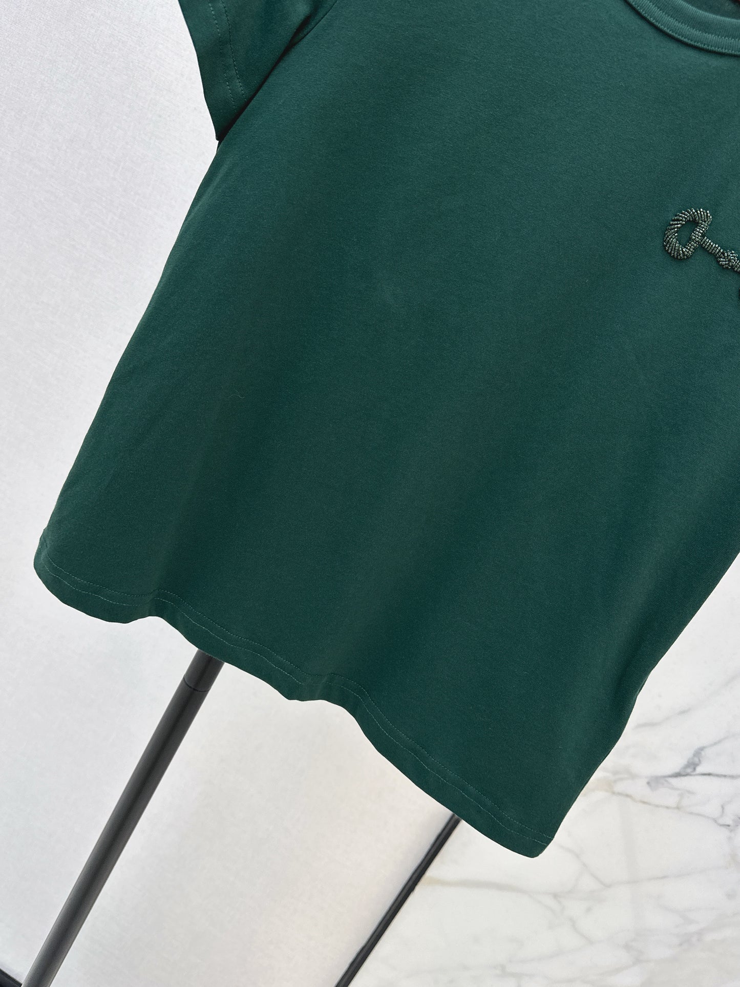 Beaded Cotton T-Shirt