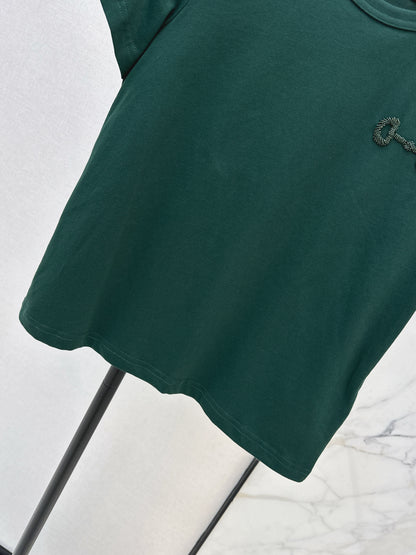 Beaded Cotton T-Shirt
