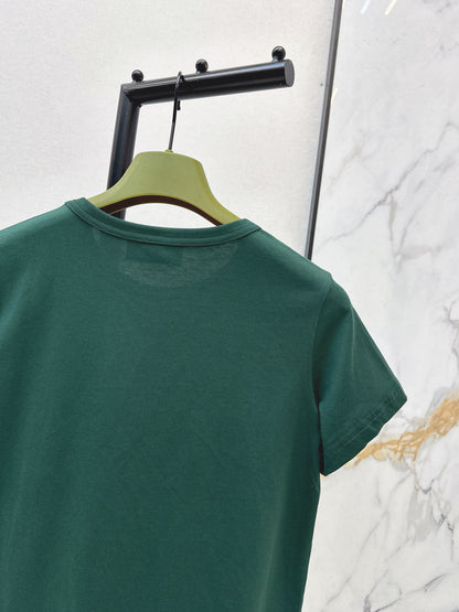 Beaded Cotton T-Shirt
