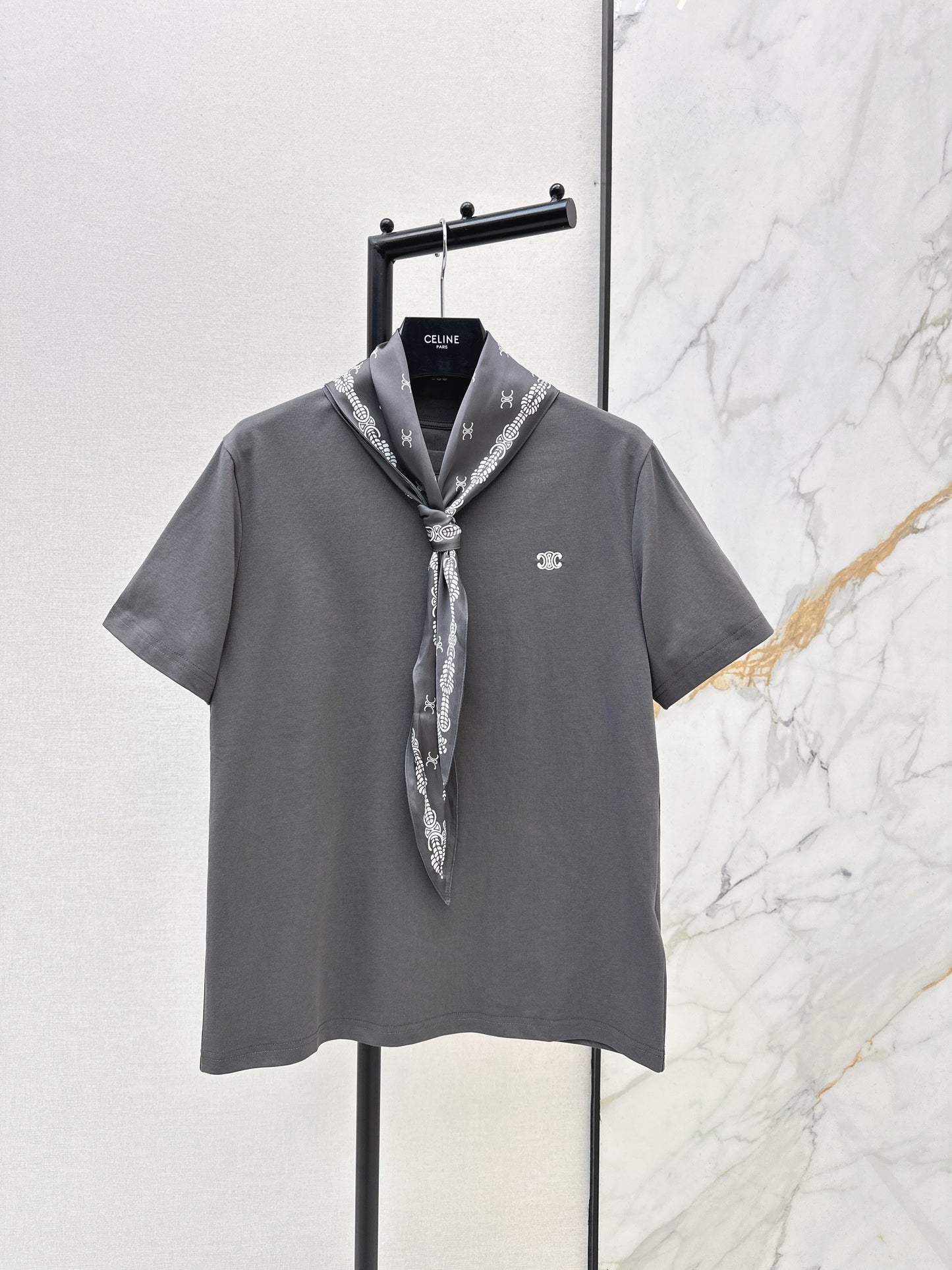 Printed Silk Scarf T-shirt