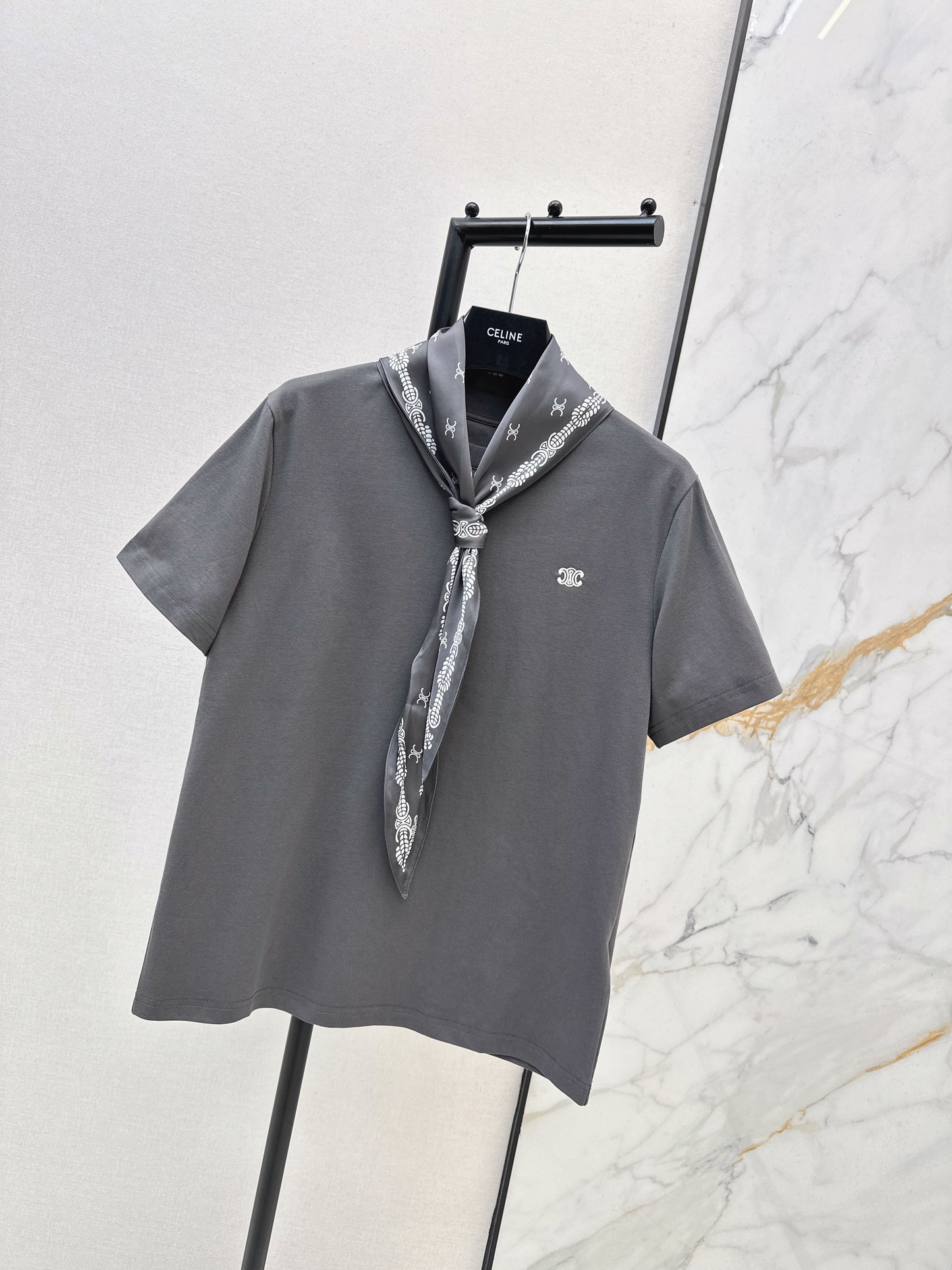 Printed Silk Scarf T-shirt