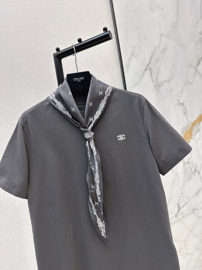 Printed Silk Scarf T-shirt