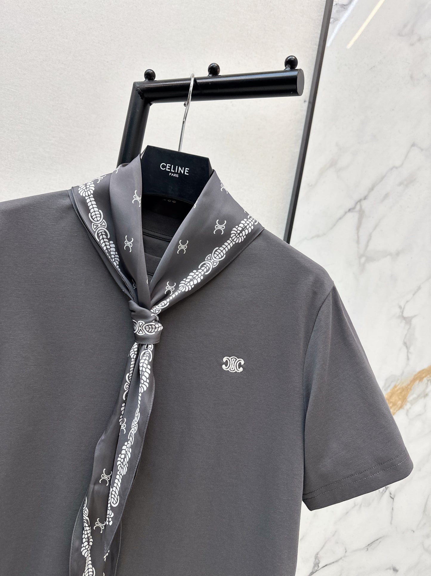 Printed Silk Scarf T-shirt