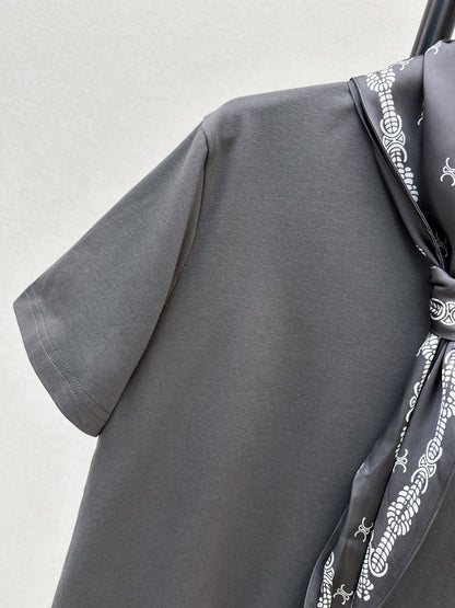 Printed Silk Scarf T-shirt