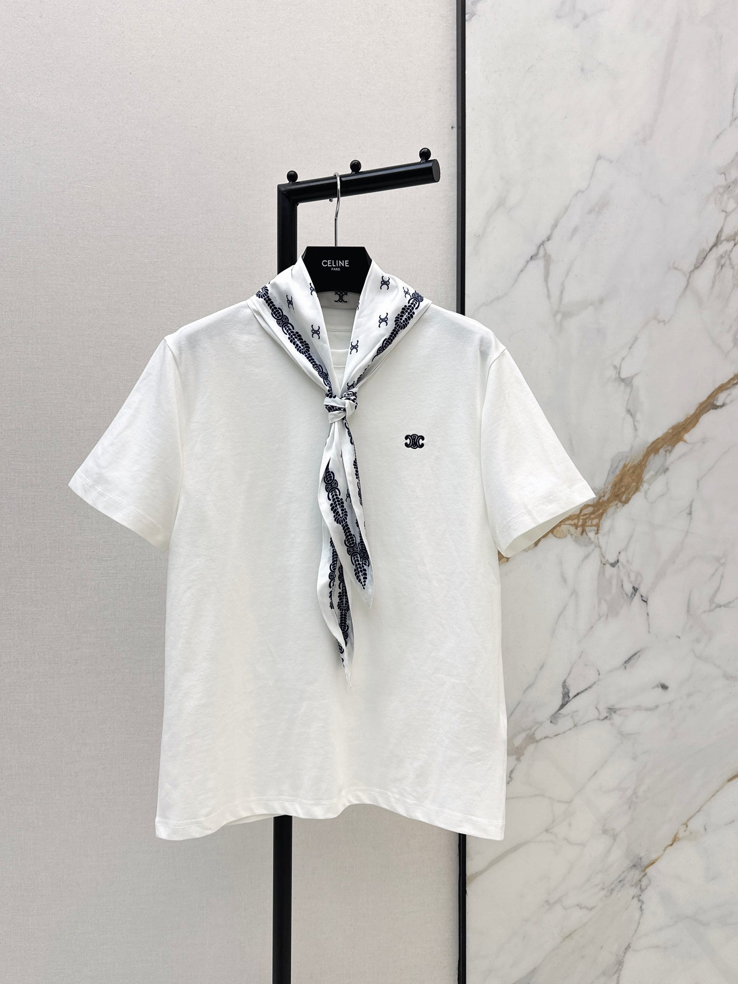 Printed Silk Scarf T-shirt