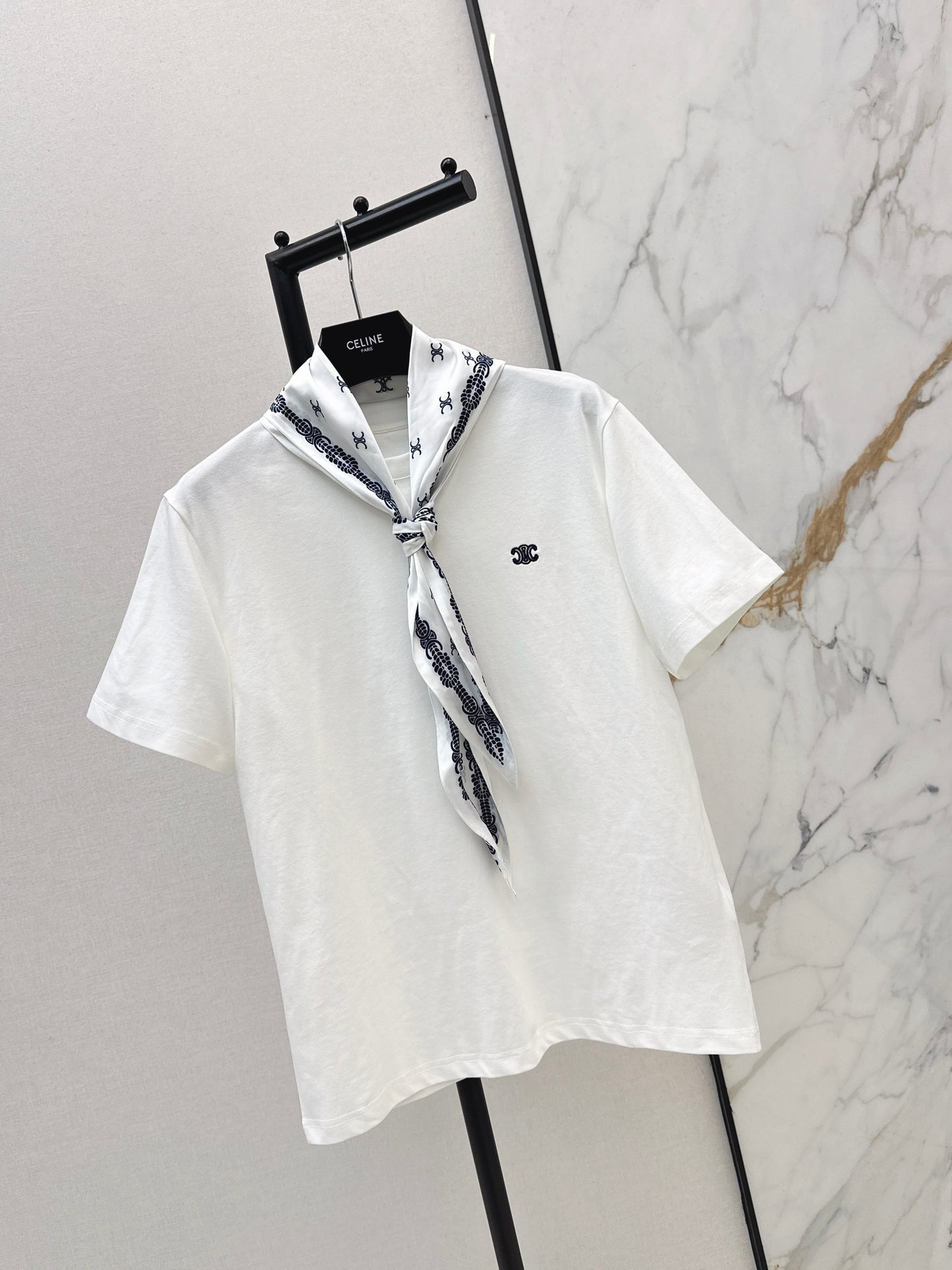 Printed Silk Scarf T-shirt