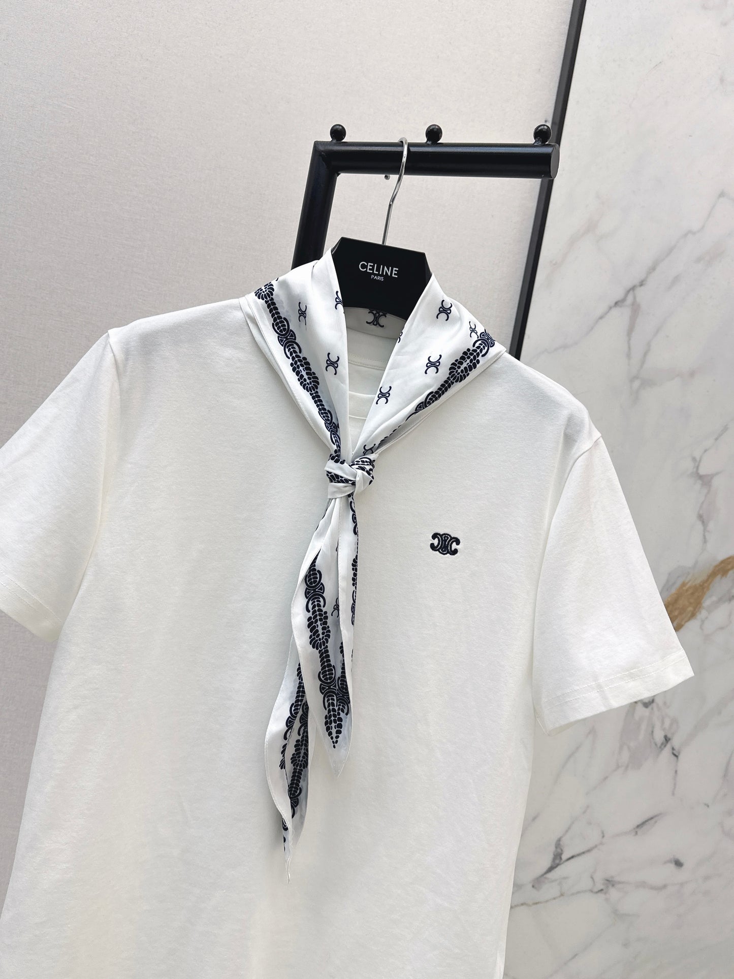 Printed Silk Scarf T-shirt