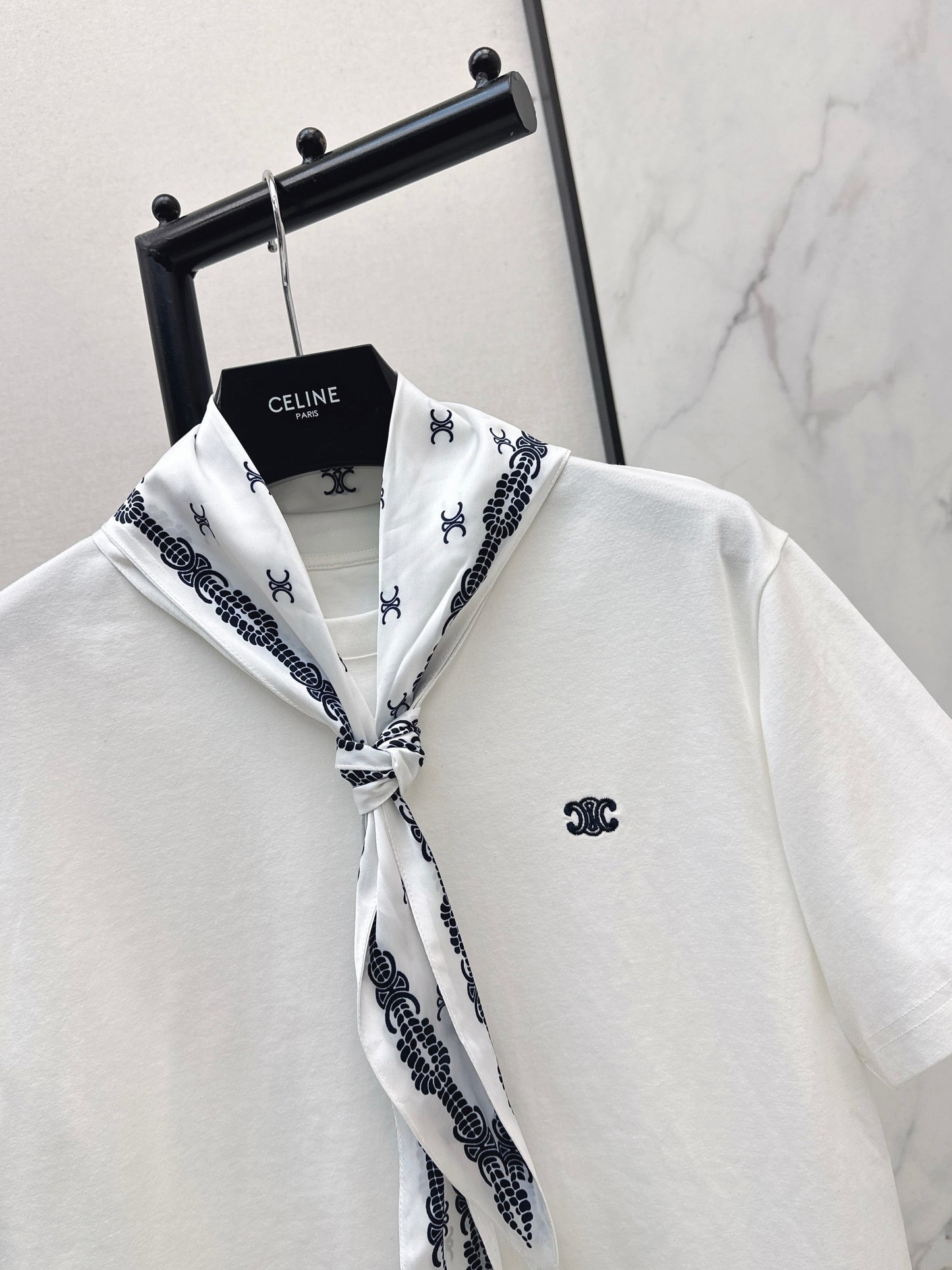 Printed Silk Scarf T-shirt