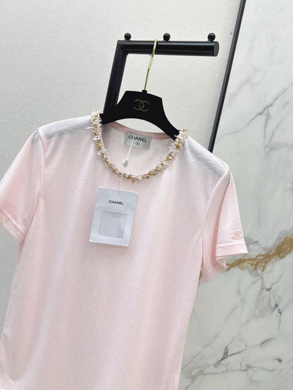 Hand-studded Rhinestone T-shirt