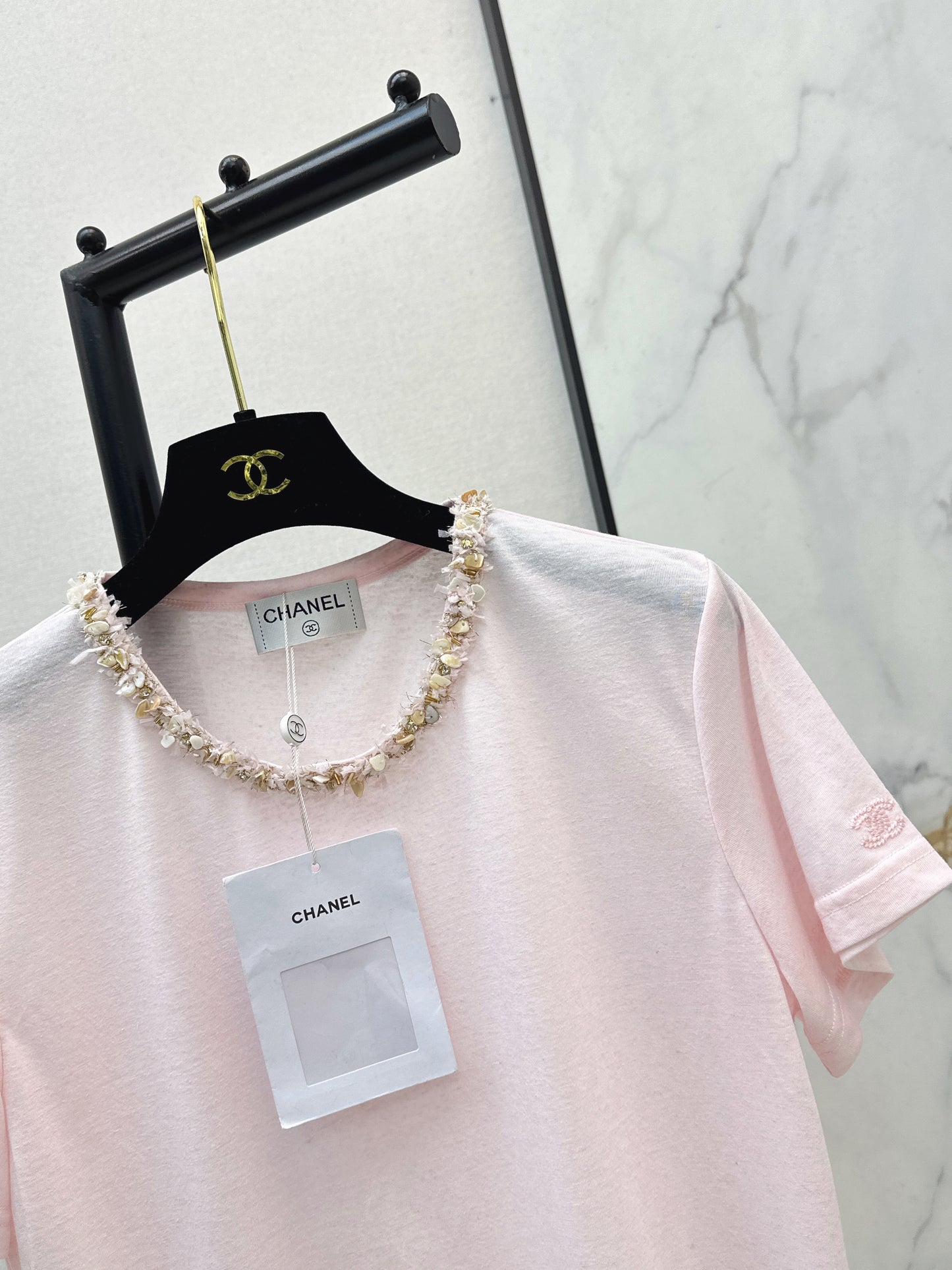 Hand-studded Rhinestone T-shirt