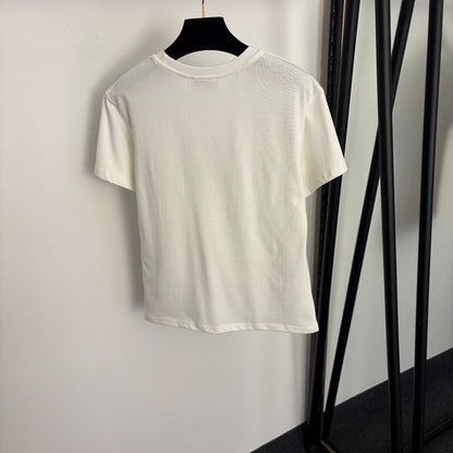 Pearl-studded T-shirt
