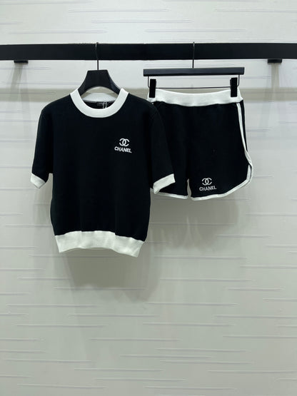 Crew Neck Top and Shorts Set