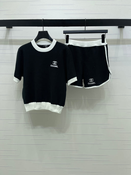 Crew Neck Top and Shorts Set