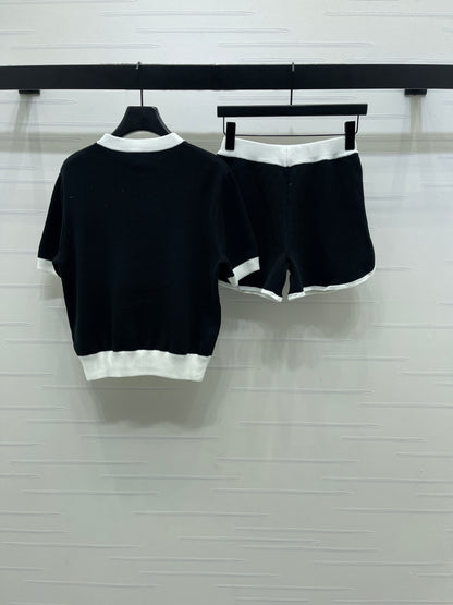 Crew Neck Top and Shorts Set
