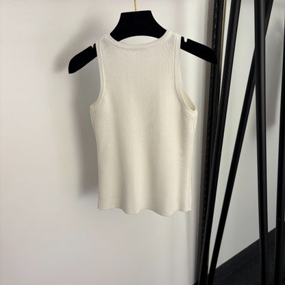 Rhinestone-embellished knit vest