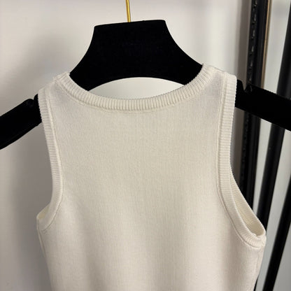 Rhinestone-embellished knit vest