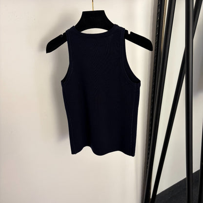 Rhinestone-embellished knit vest