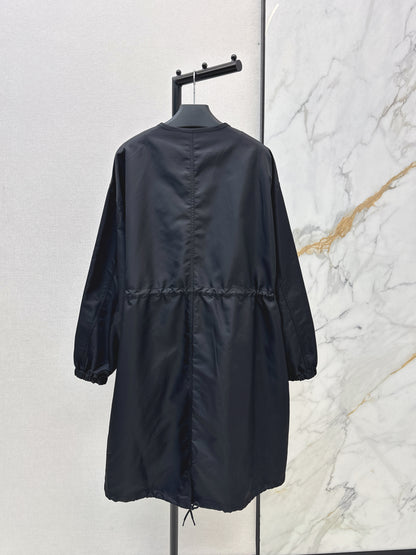 Nylon zip-up single-breasted jacket