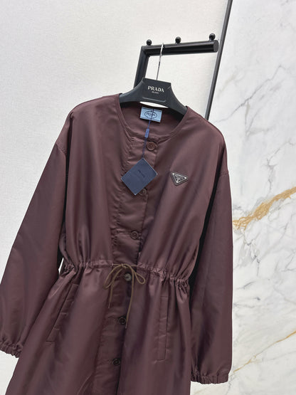 Nylon zip-up single-breasted jacket