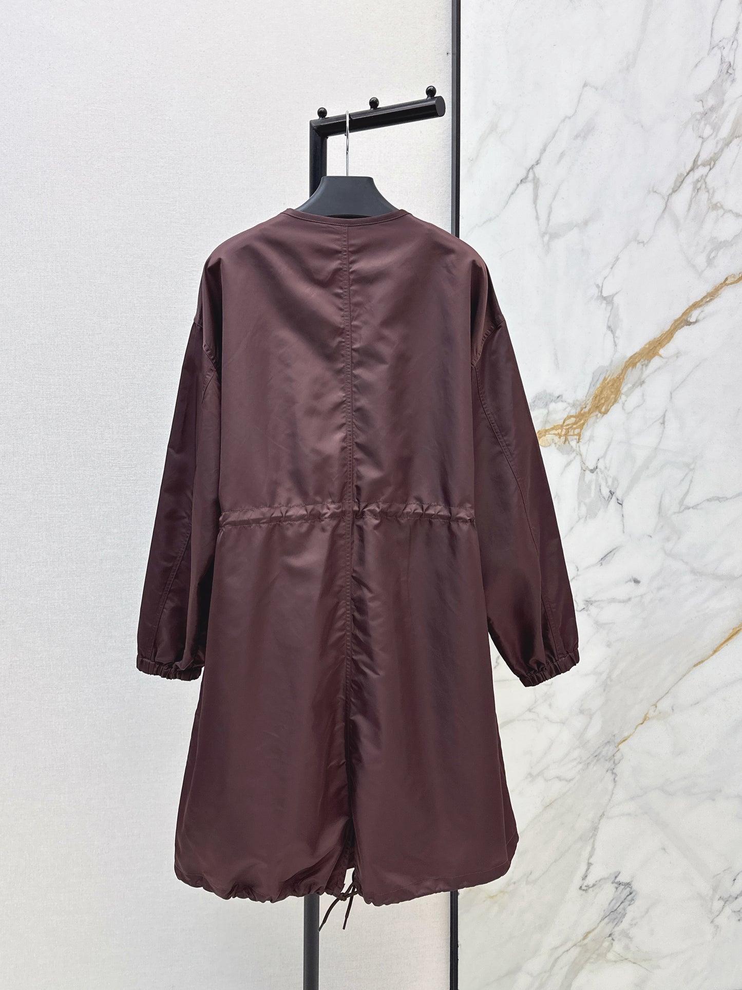 Nylon zip-up single-breasted jacket