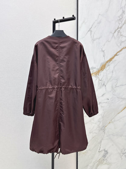 Nylon zip-up single-breasted jacket