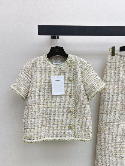 Tweed Blend Short-Sleeve T-Shirt