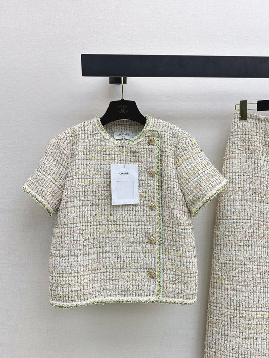 Tweed Blend Short-Sleeve T-Shirt