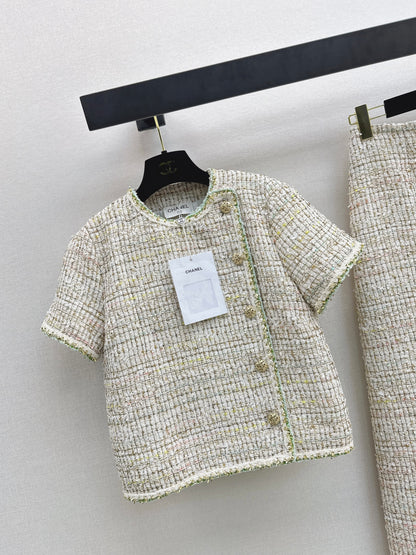 Tweed Blend Short-Sleeve T-Shirt