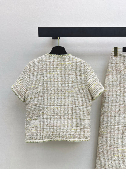 Tweed Blend Short-Sleeve T-Shirt